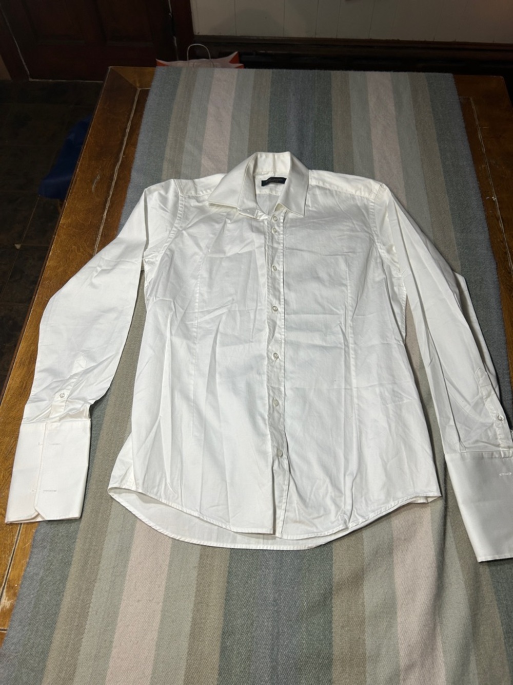 Guide London Premium  White Dress Shirt with Spread Collar - Tailored size l